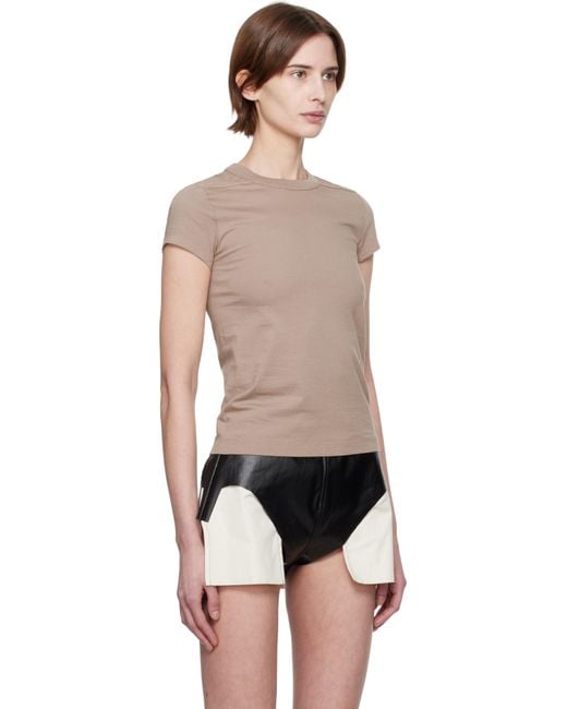 Rick Owens Black Taupe Hollywood Cropped Level T-Shirt