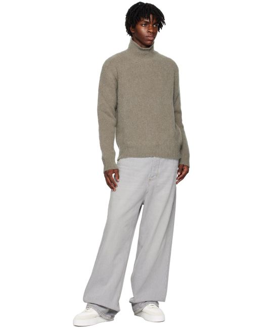 AMI Multicolor Taupe Hairy Turtleneck for men