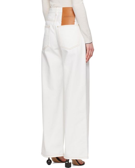 Jacquemus オフホワイト 'The Wide De-Nîmes' ジーンズ White
