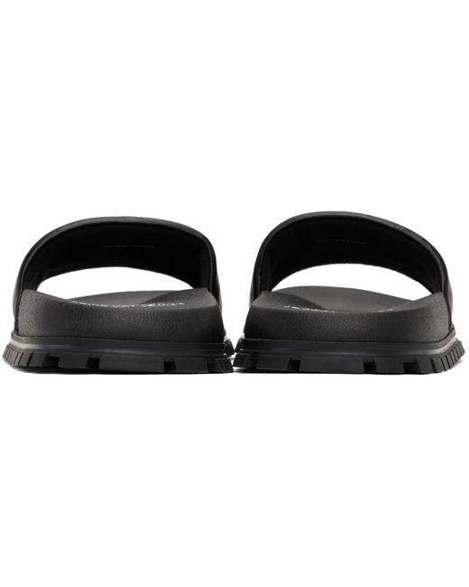 Marc Jacobs Black 'the Leather Slide' Sandals