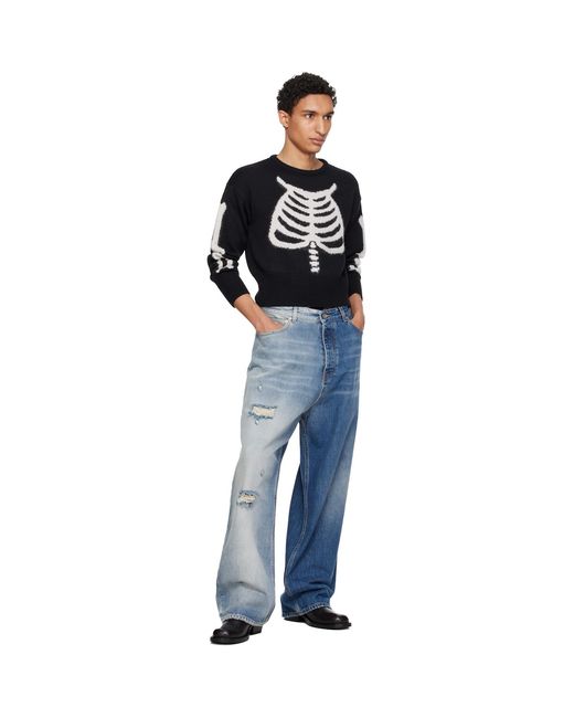 VAQUERA Blue Skeleton Sweater for men