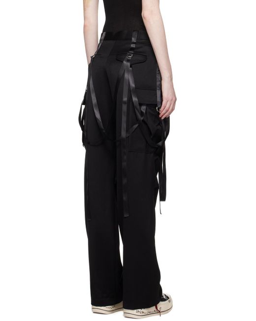 R13 Black Articulated Tuxedo Trousers