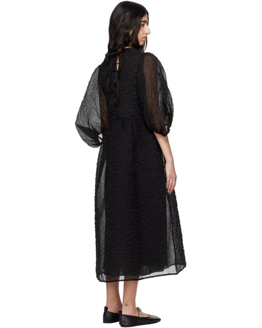 CECILIE BAHNSEN Black Karmen Midi Dress
