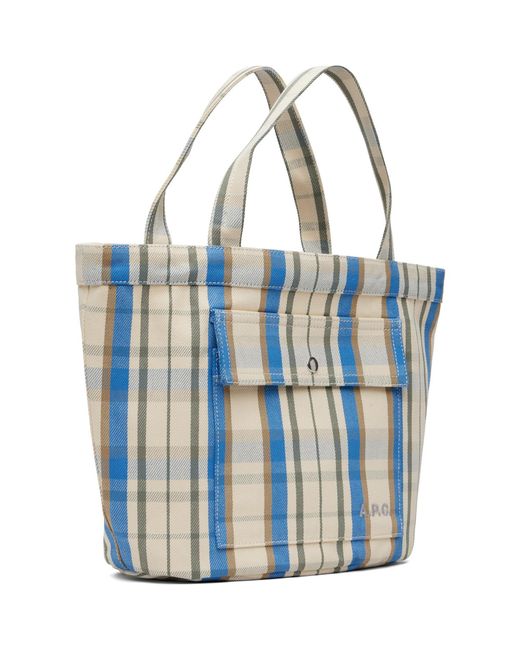 A.P.C. Blue Off- & Jade Tote for men