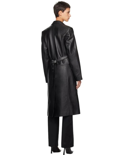 Helmut Lang Black Tailored Leather Coat