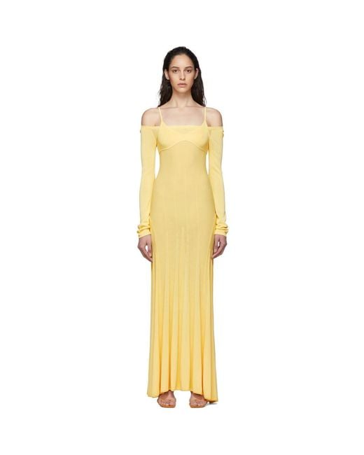 Jacquemus Yellow La Robe Maille Valensole Dress