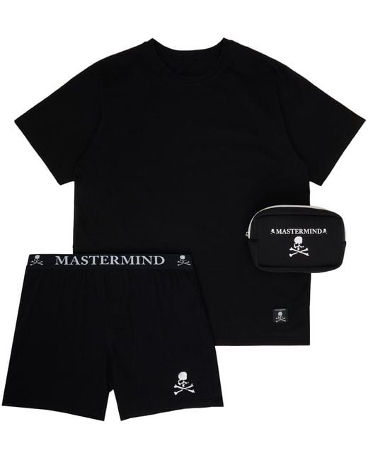 MASTERMIND WORLD Black Briefs & T-Shirt Set for men