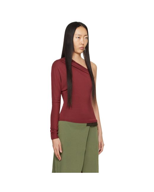 Miaou Red Burgundy Katia Long Sleeve T-Shirt