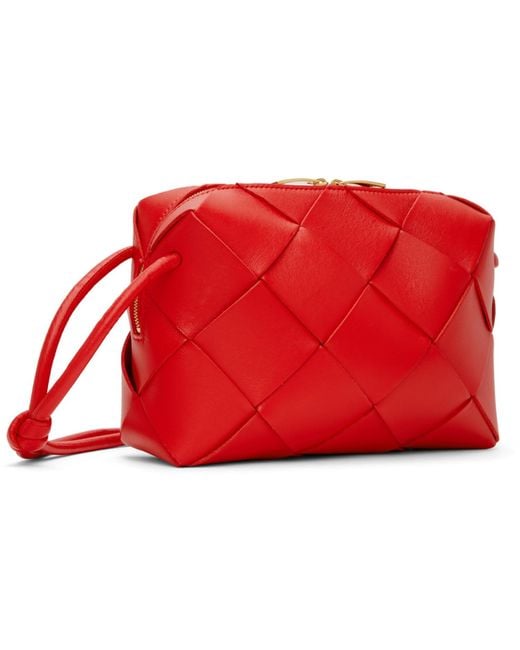 Bottega Veneta Red Small Cassette Camera Bag