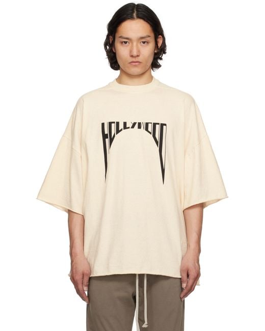 Rick Owens Natural Off- Hollywood Tommy T-shirt for men