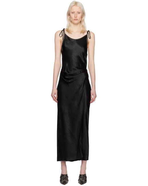 Acne Black Wrap Maxi Dress