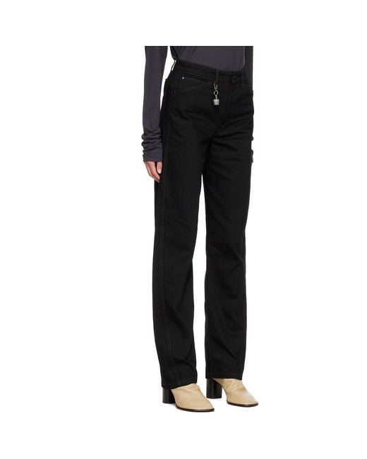 Lemaire Black Five Pockets Twisted Jeans