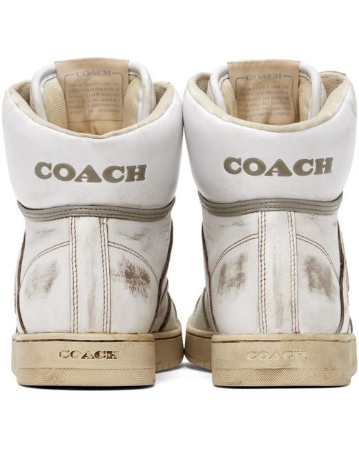 COACH Black White Distressed Sneakers for men