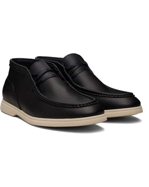Boss Black Tumbled Leather Desert Boots for men