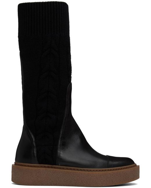 Max Mara Black Braidy Boots