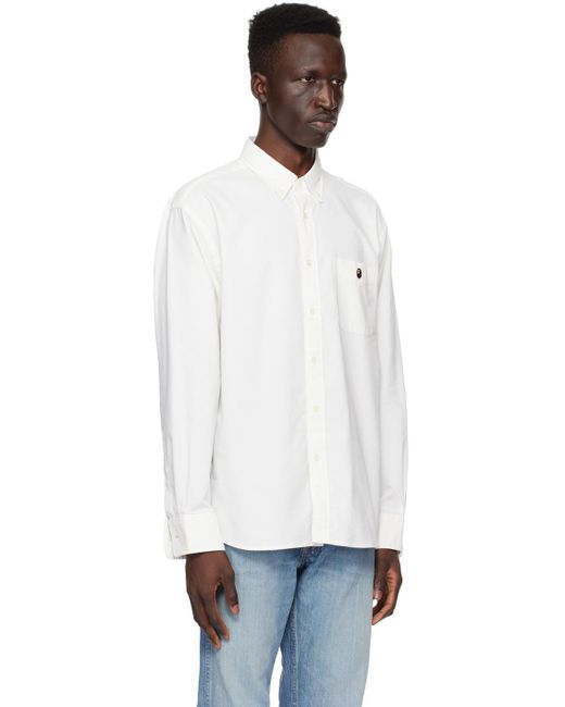 Chemise blanche à écusson à logo A Bathing Ape pour homme en coloris Black