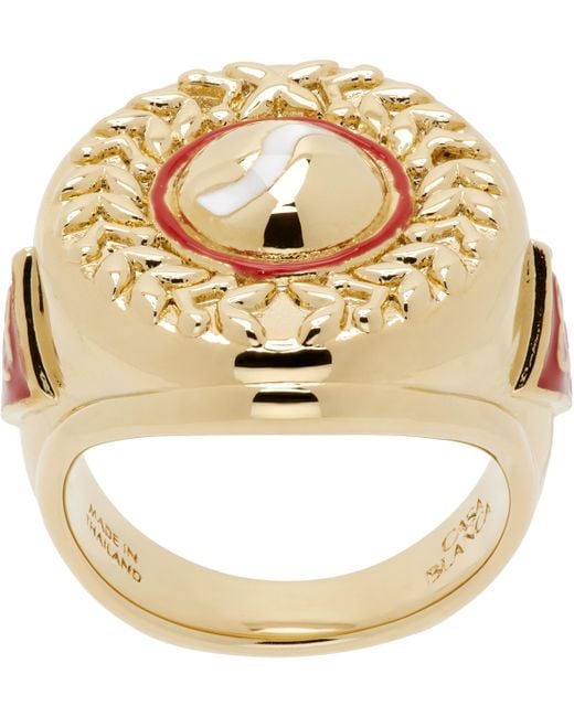 Casablanca Metallic Sports Medallion Ring