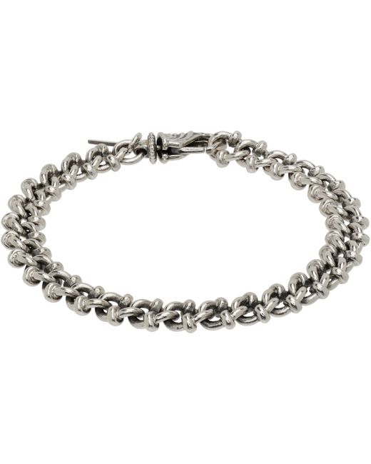 Emanuele Bicocchi Black Essential Knotted Chain Bracelet for men