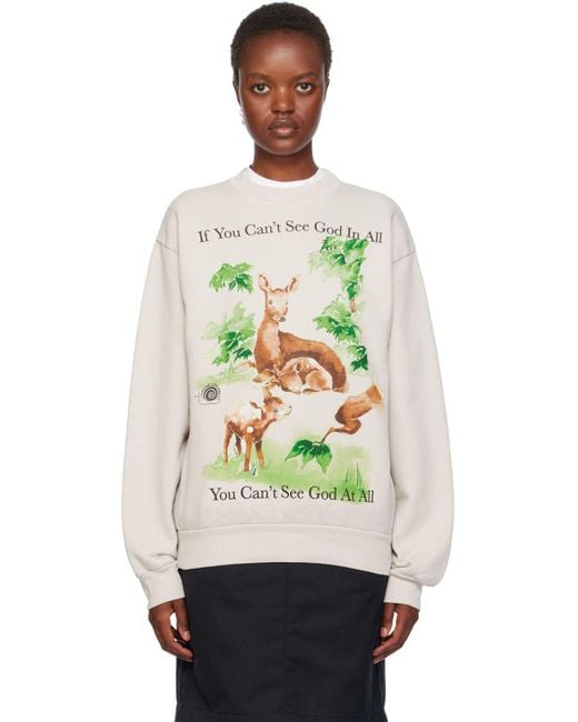 ONLINE CERAMICS Multicolor Gray Deer In The Forest Sweatshirt