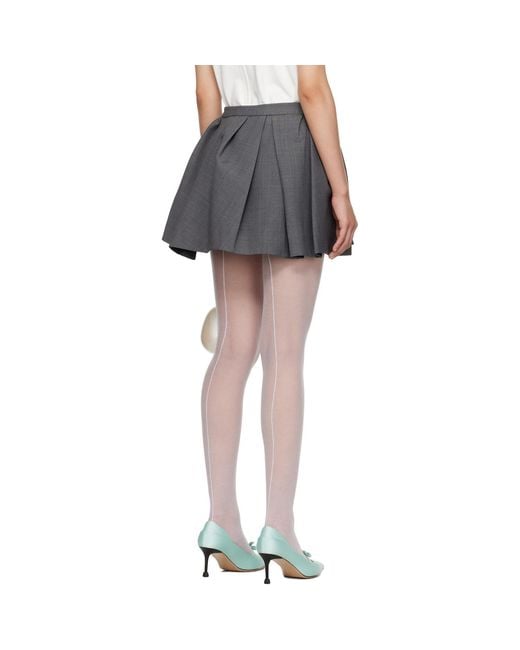 ShuShu/Tong Black Irregular Pleated Miniskirt