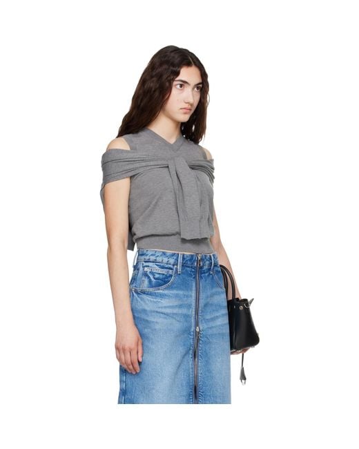 Alexander Wang Blue Wrapped Cardigan Vest