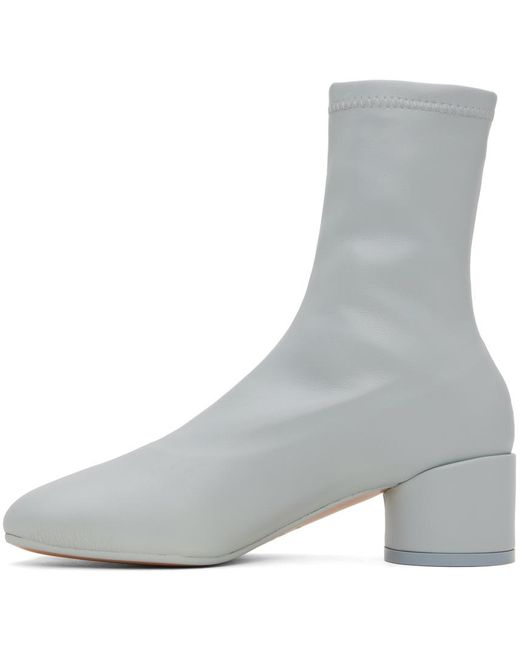 MM6 by Maison Martin Margiela Gray Blue Anatomic Stretch Ankle Boots