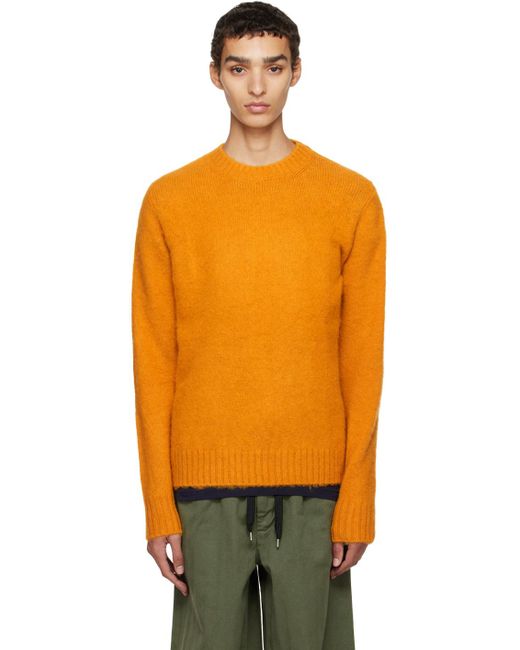Aspesi Orange Brushed Sweater for men