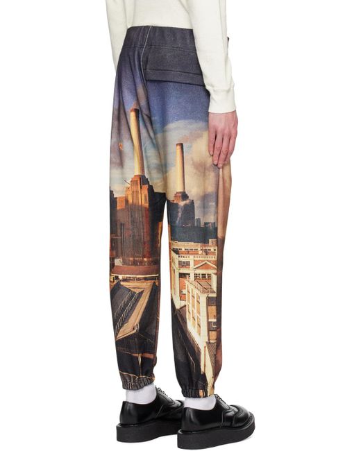 Undercover Multicolor Brown Printed Sweatpants for men
