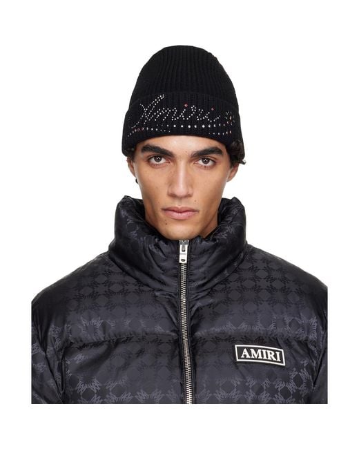 Amiri Black Stud Beanie for men