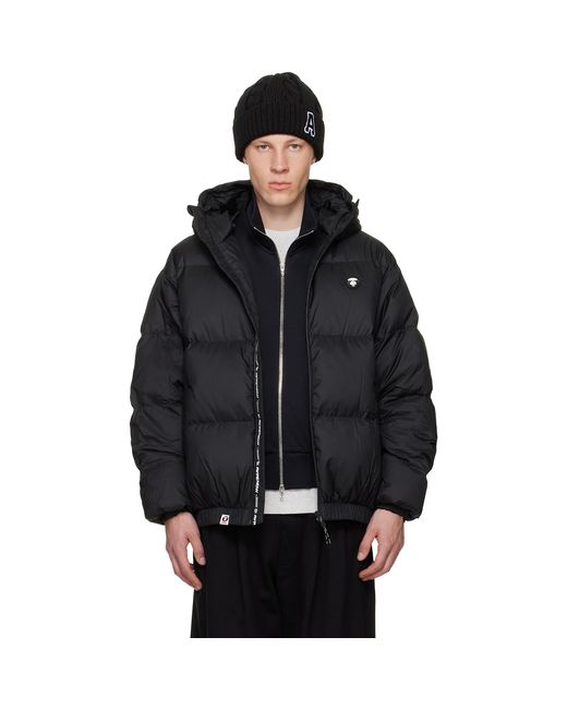 Aape By A Bathing Ape Black 'Aapenow' Moonface Down Jacket for men