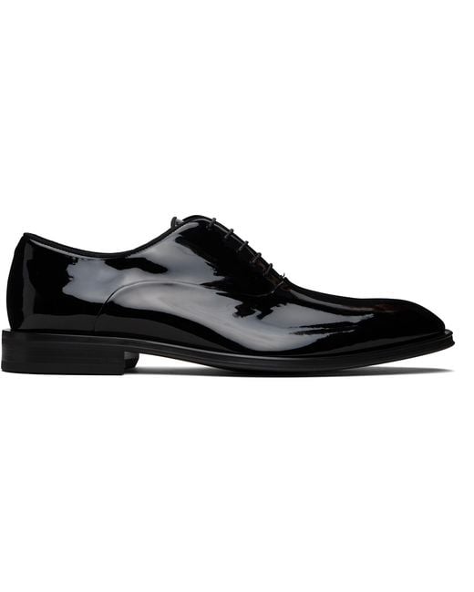 Boss Black Oxford Patent Faux-Leather Derbys for men