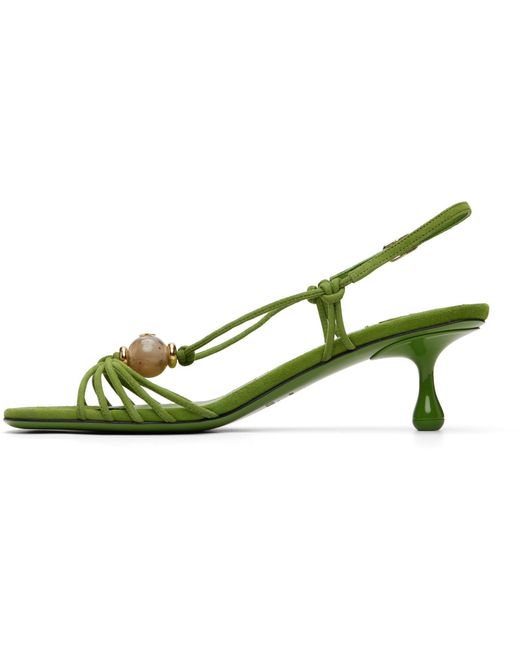Jimmy Choo Green Lova 50 Heeled Sandals