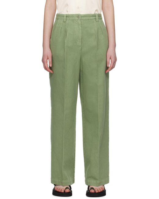 Pantalon tressie kaki A.P.C. en coloris Green