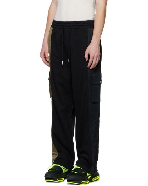 Feng Chen Wang Black Contrast Cargo Pants for men