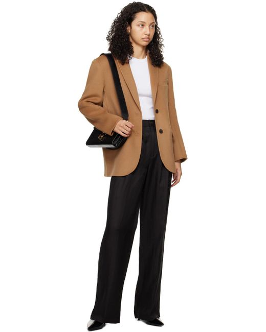 Anine Bing Black Tan Quinn Blazer