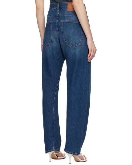 Victoria Beckham Blue Indigo Faded Jeans