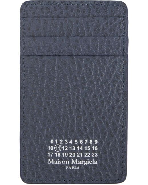 Maison Margiela Blue Navy Four Stitches Card Holder for men