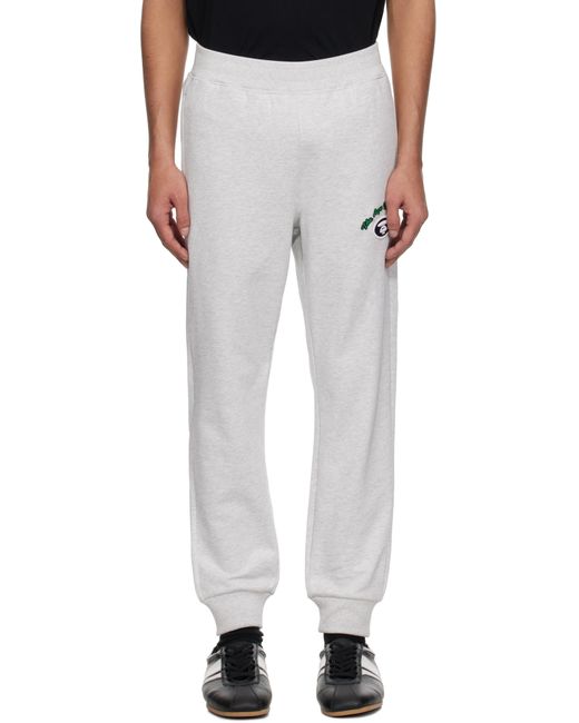 Aape By A Bathing Ape White 'Aape' Basic Sweatpants for men