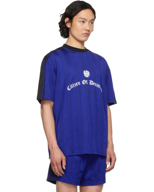 メンズ Han Kjobenhavn ブルー Football ジャージ Tシャツ Blue