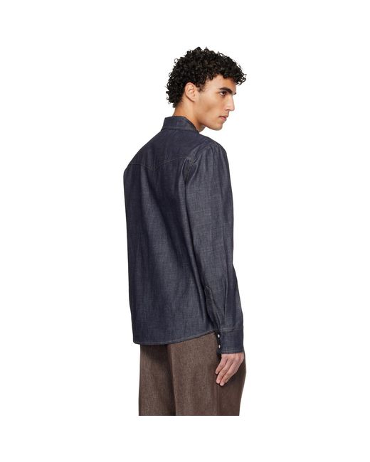 A.P.C. Blue Western Denim Shirt for men
