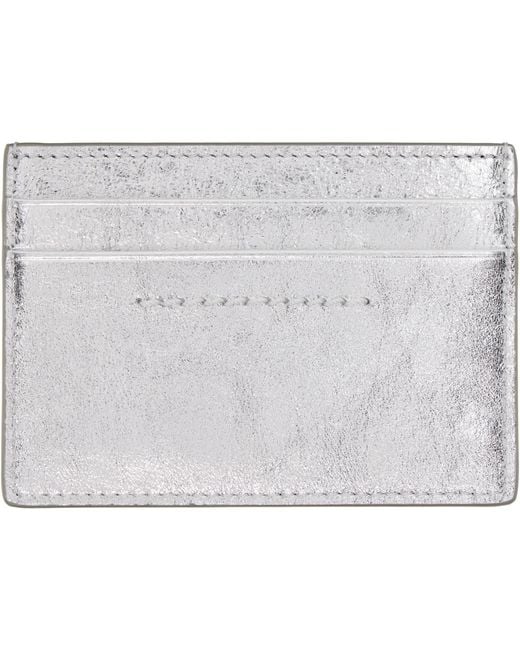 MM6 by Maison Margiela Black Numeric Leather Card Holder for men
