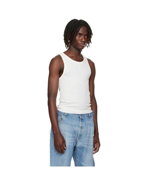 Vetements Black Off- Oval Logo Tank Top for men