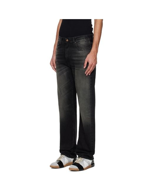 R13 Black Cuffed Boyfriend Jeans for men