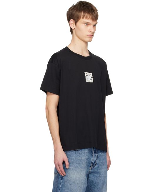 T-shirt noir à appliqué graphique et logo 4g Givenchy pour homme en coloris Black