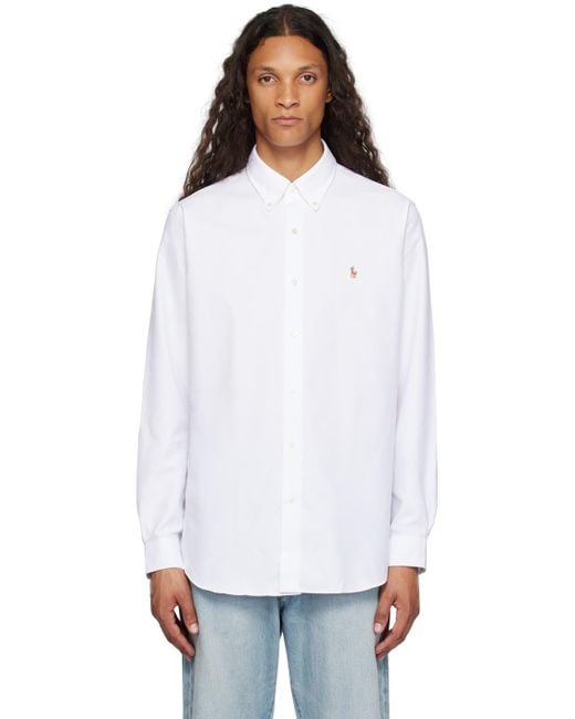 Polo Ralph Lauren Classic Fit Shirt in White for Men | Lyst Canada