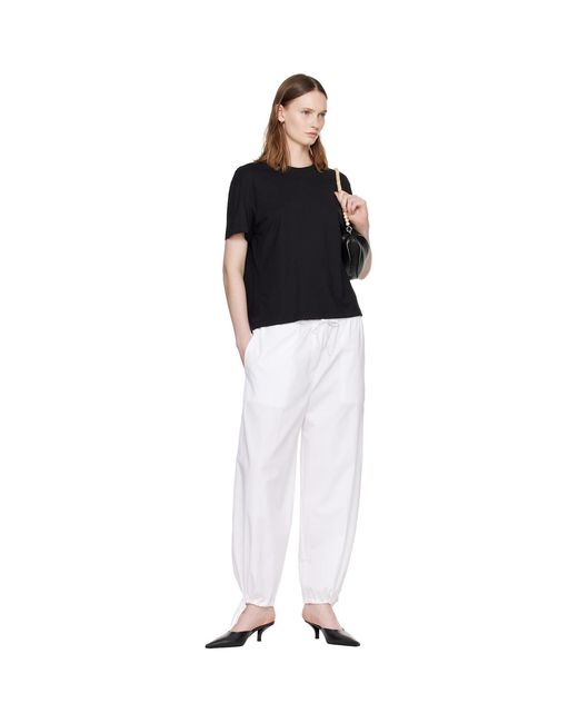 Totême Black Drawstring Cotton Trousers