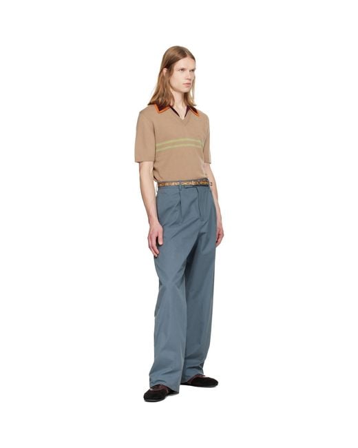 Dries Van Noten Brown Striped Belt for men