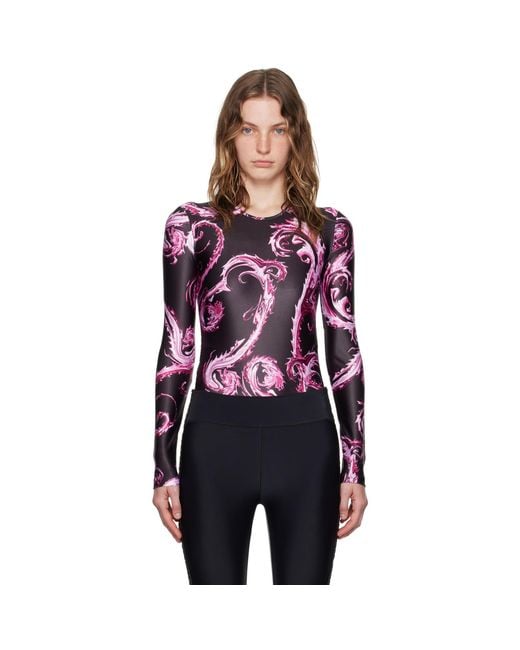 Versace Jeans Couture Black Chromo Couture Bodysuit