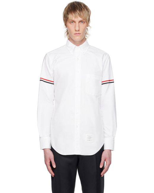 Thom e chemise blanche à brassards tricolores Thom Browne pour homme en coloris White