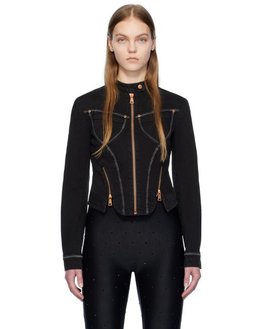 Versace Black Faded Denim Jacket